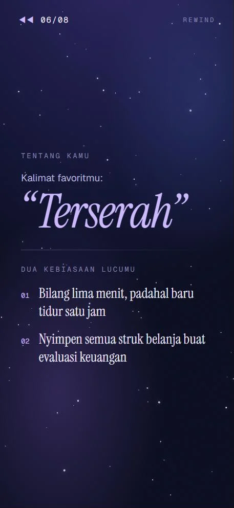 Rewind Edition, layar Tentang dia